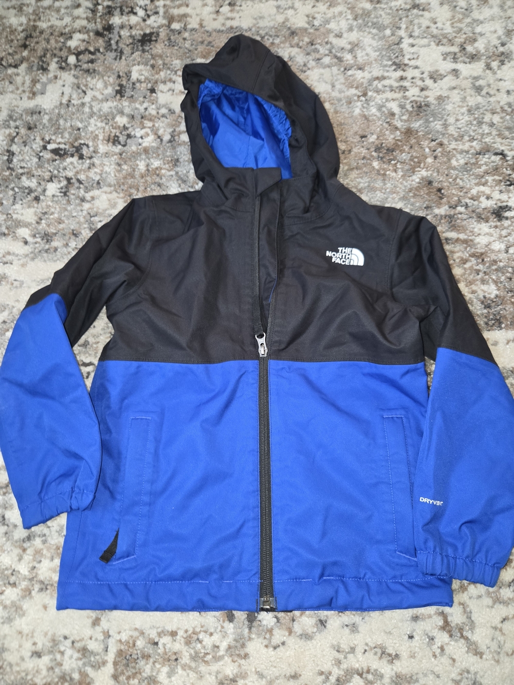 The North Face Kids' Two-Tone Blue and Black Waterproof Jacket